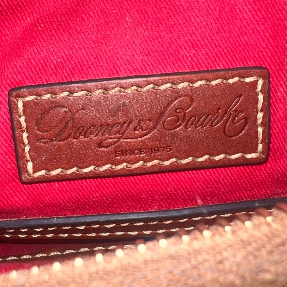 Dooney & Bourke Pebble Grain Paige Shoulder Bag Black Leather Tan Leather Accent - Picture 9 of 9